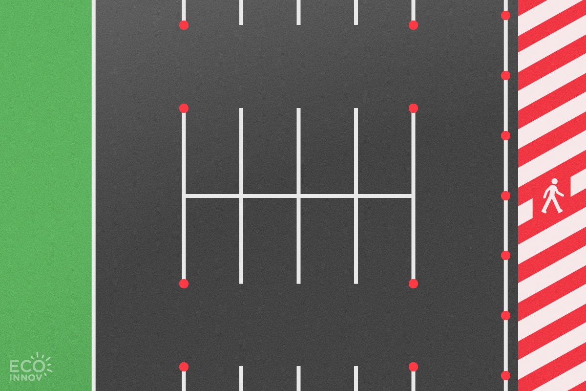 Signalisation lumineuse par plot et potelet sur parking - Eco-Innov