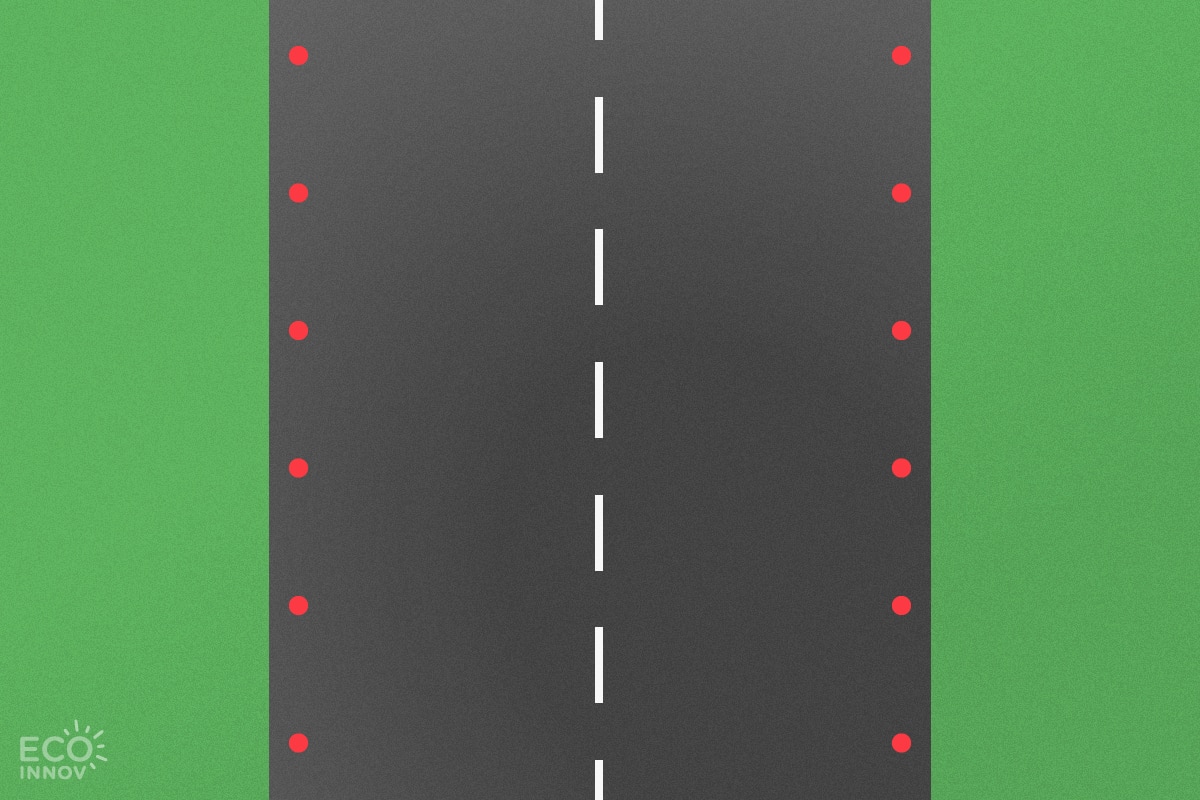 Signalisation lumineuse par plot routier sur route et voie rapide - Eco-Innov