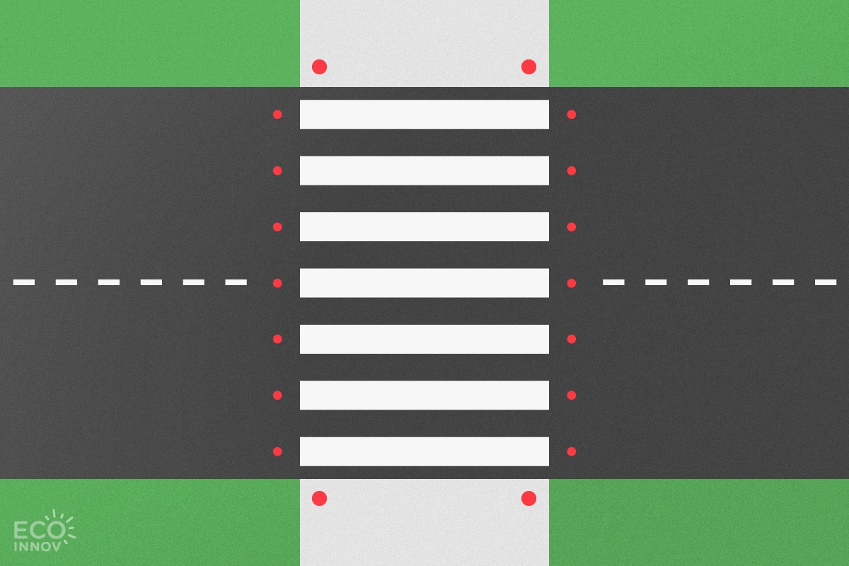 Signalisation de sécurite par plot sur passage pieton - Eco-Innov